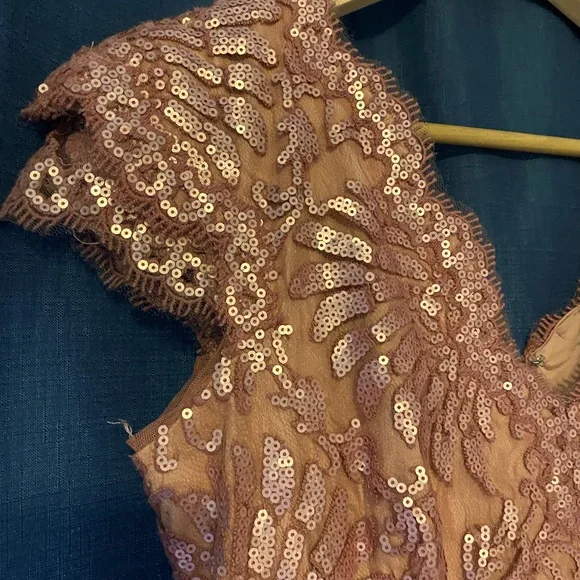 Tadashi Shoji | Dresses | Tadashi Shoji Embroidered Scalloped Lace Maxi Gown  Rose Size 8 | Poshmark